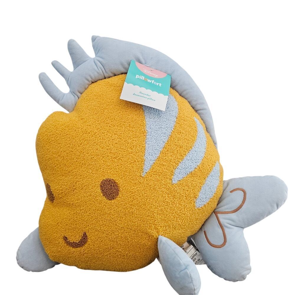 Disney The Little Mermaid Flounder Decorative Pillow Fish Princess Home Decor